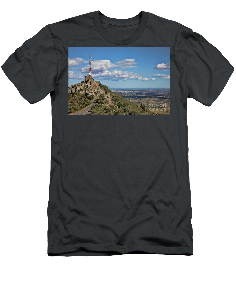Forca Real T-Shirt featuring the photograph L'Ermitage de Forca Real Summit Southern France by Chuck Kuhn