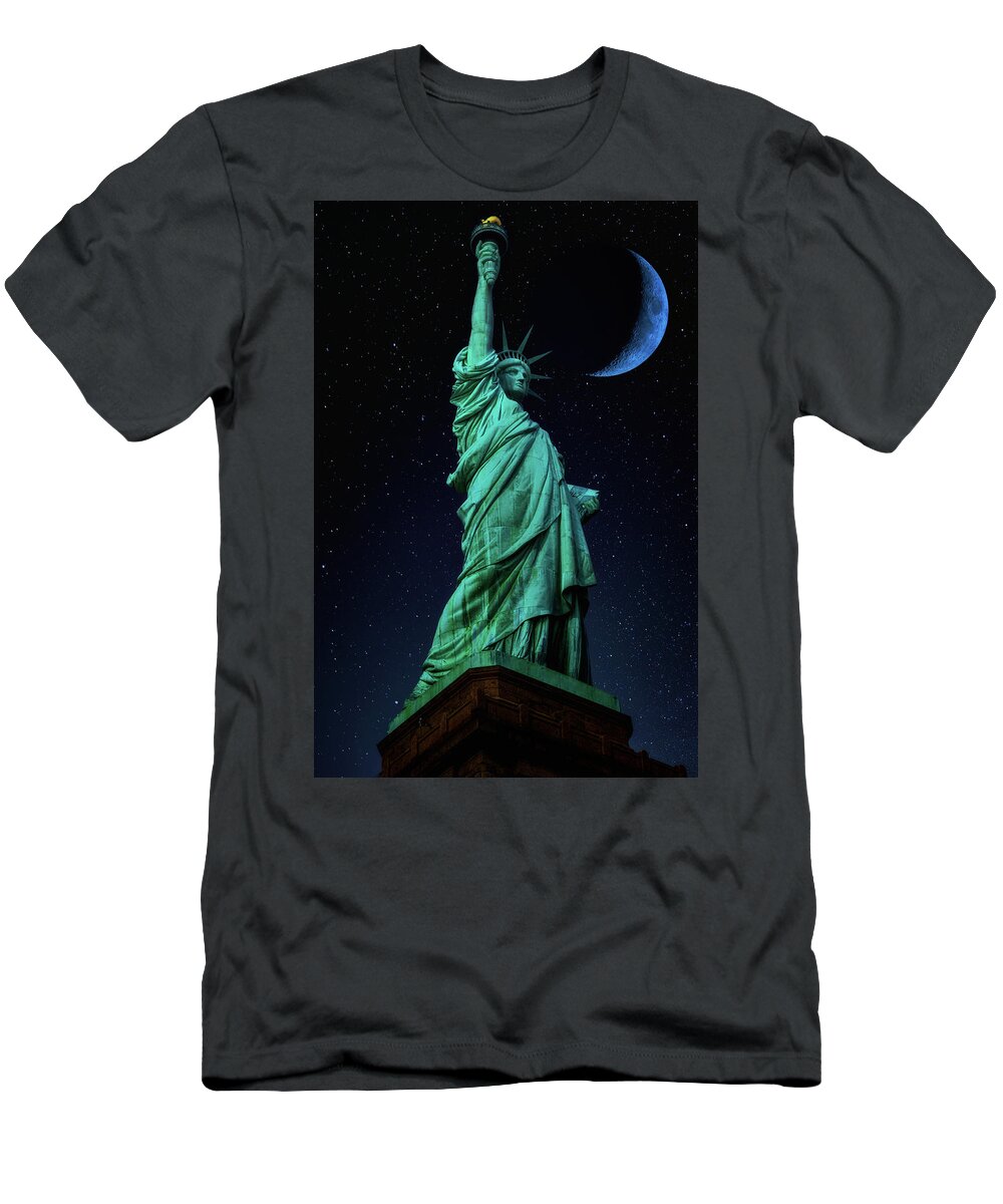 Moon T-Shirt featuring the photograph Let Freedom Ring by Darren White