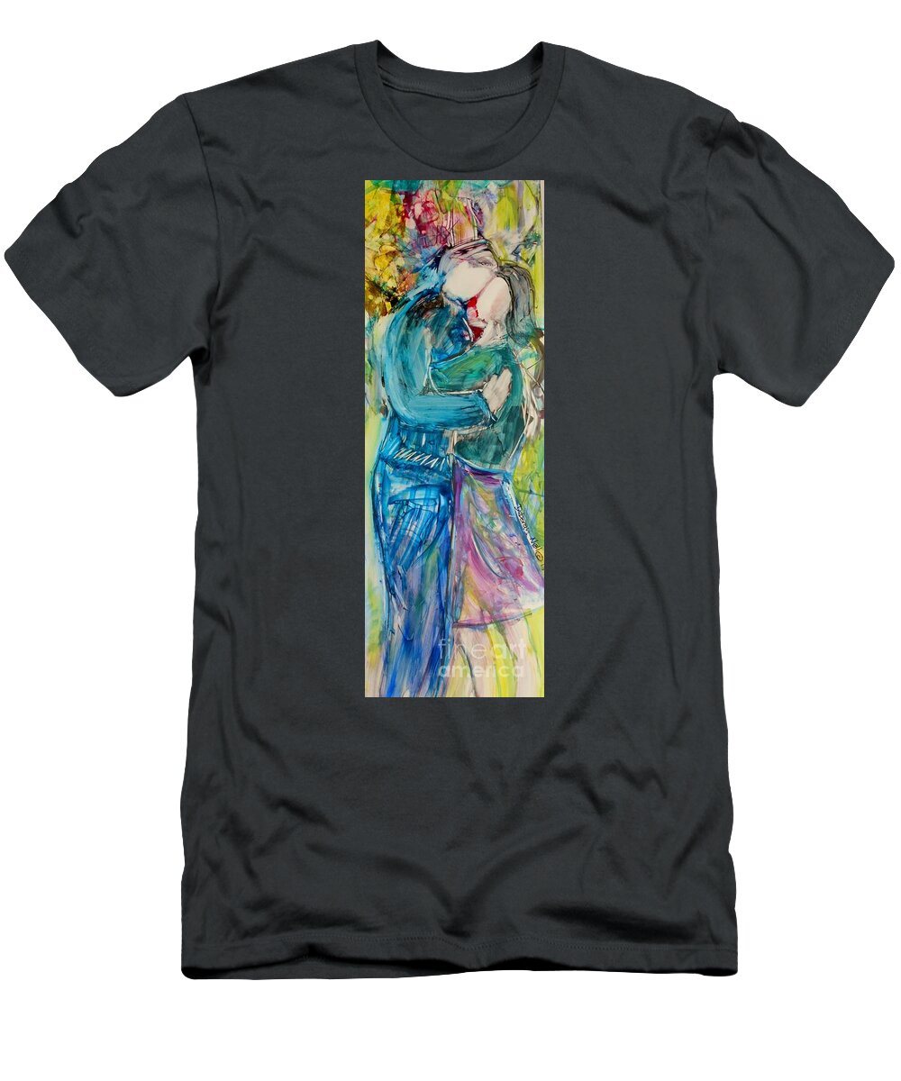 Dance T-Shirt featuring the painting Let's Dance by Deborah Nell
