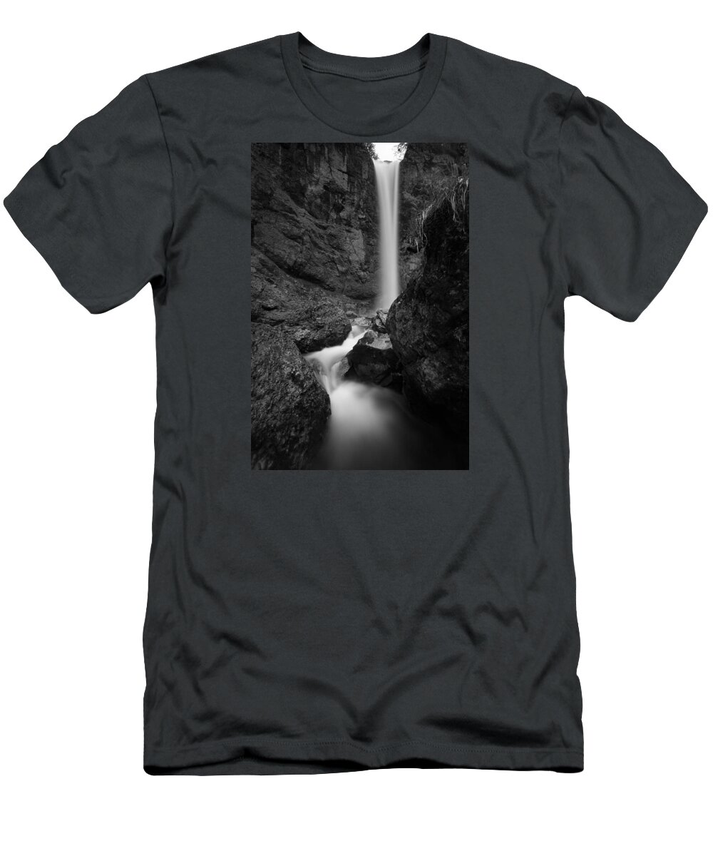 Leuenfall T-Shirt featuring the photograph Leuenfall in black and white by Andreas Levi