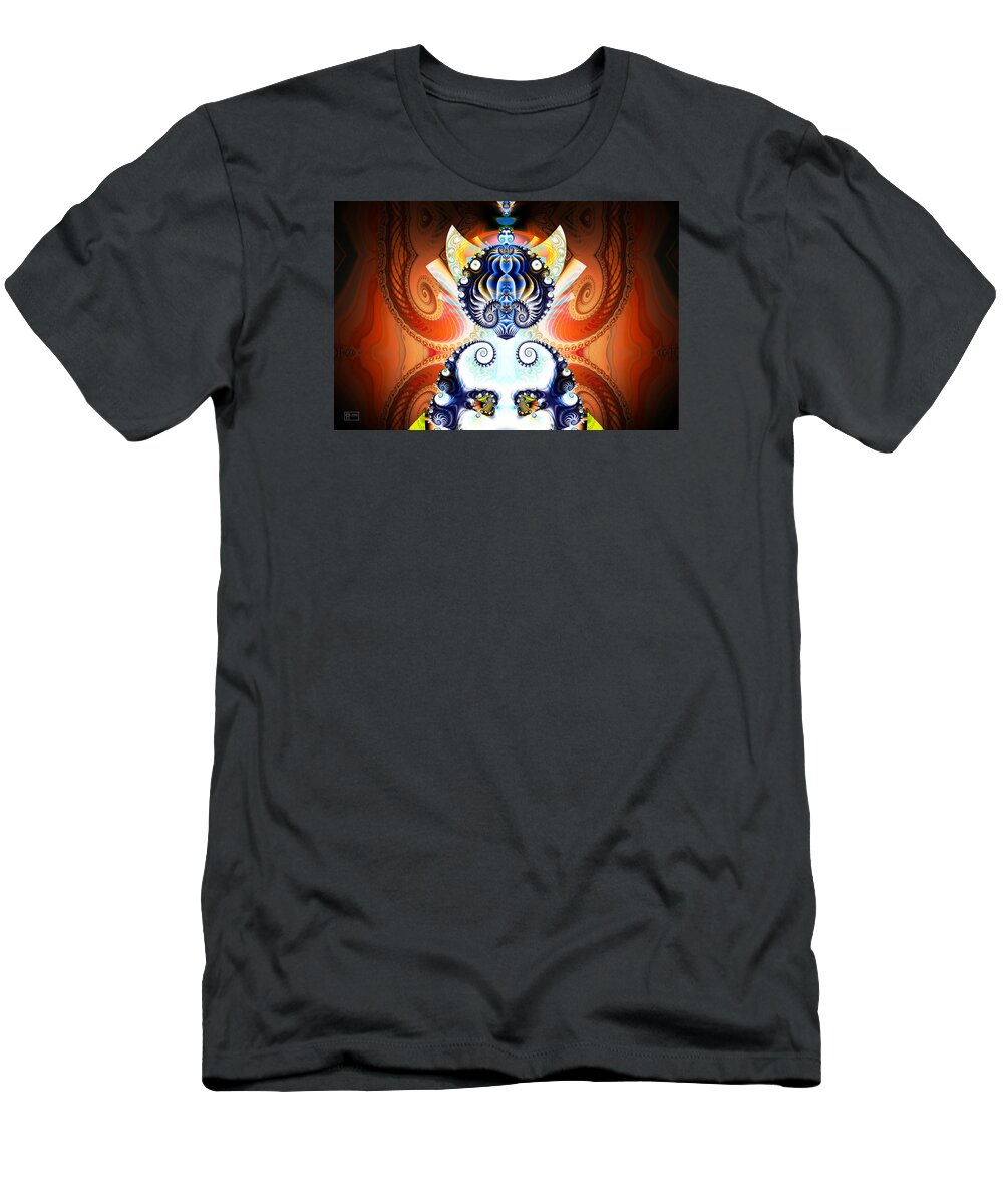 Jim Pavelle T-Shirt featuring the digital art Li Shou - Ancient Chinese Cat Goddess by Jim Pavelle