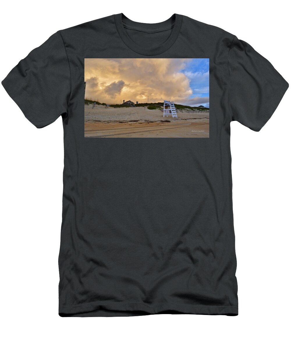 Obx Sunrise T-Shirt featuring the photograph Lifeguard Stand 2016 by Barbara Ann Bell