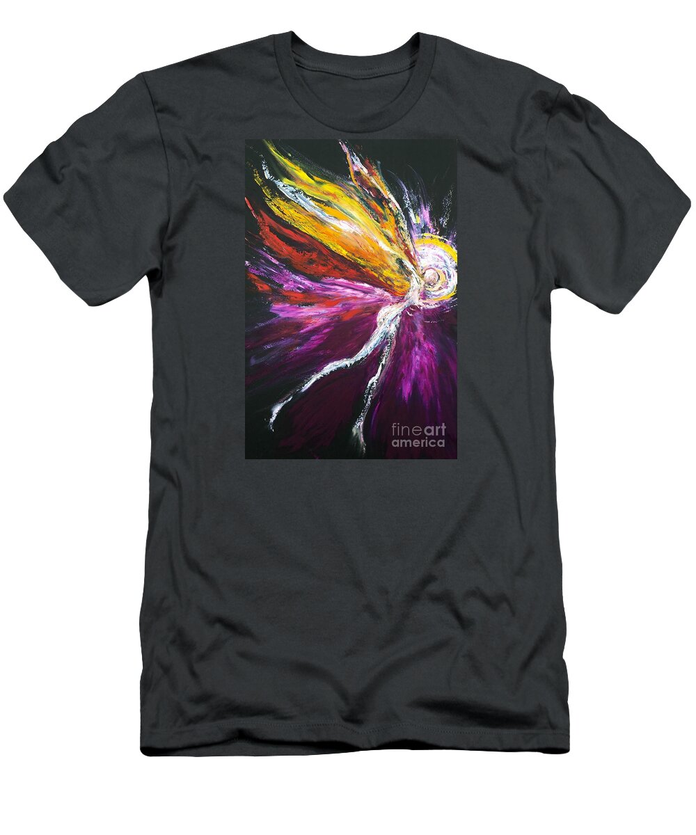 Angel T-Shirt featuring the painting Light Fairy by Marat Essex