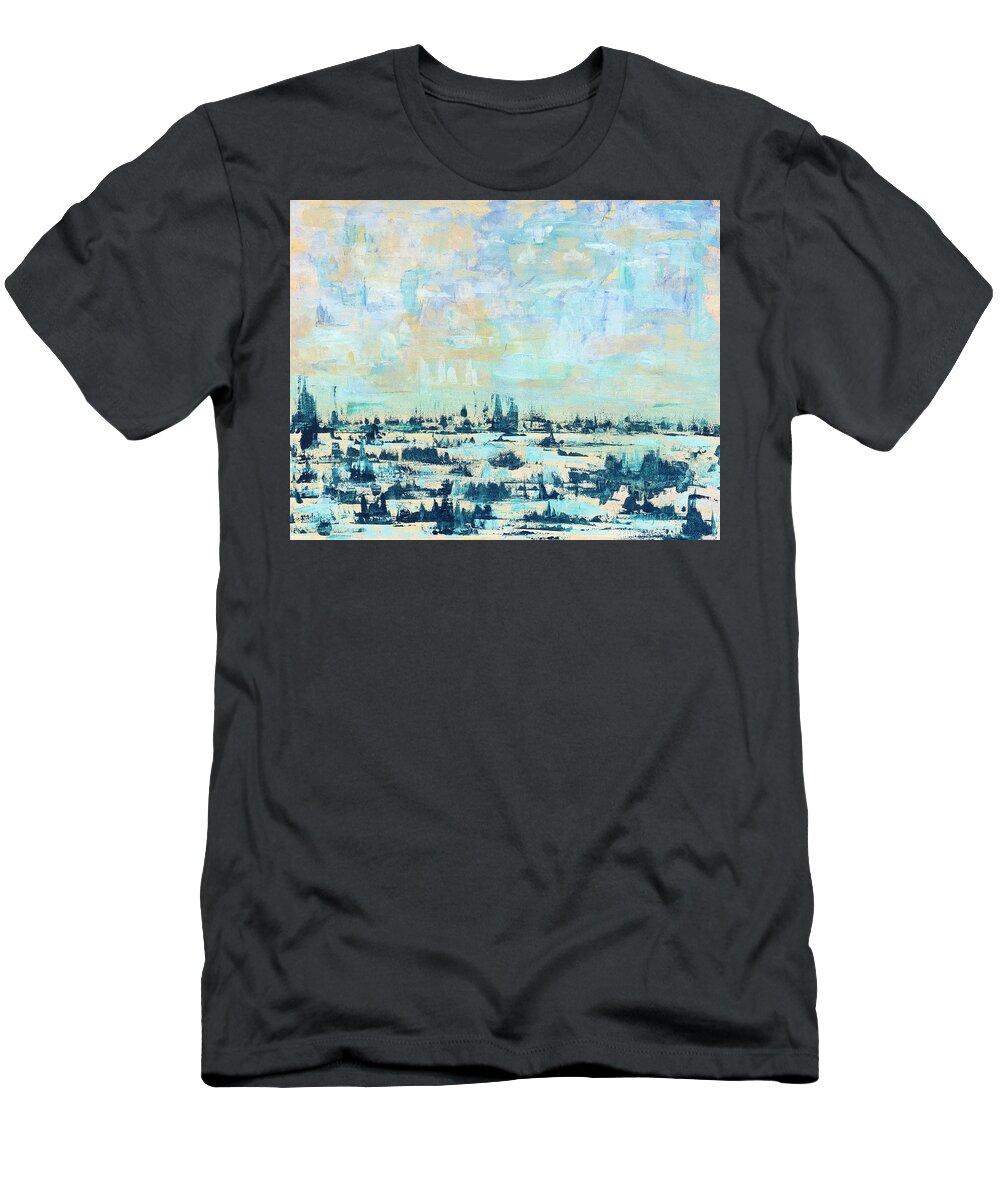 Marsh T-Shirt featuring the painting Light over Broad Creek by Kathryn Riley Parker