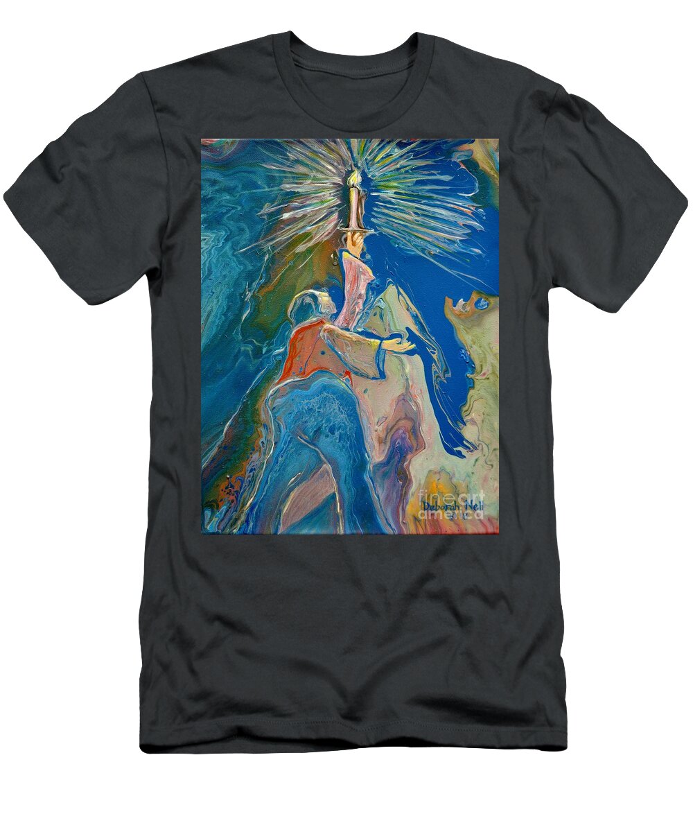 Candle T-Shirt featuring the painting Light Your Candle by Deborah Nell
