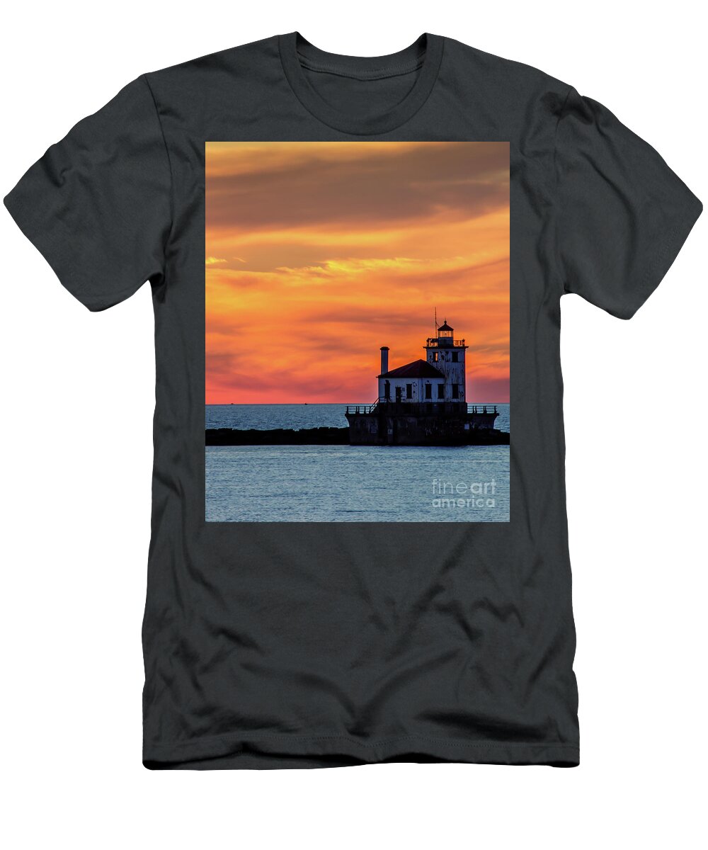 Lighthouse T-Shirt featuring the photograph Lighthouse Silhouette by Rod Best