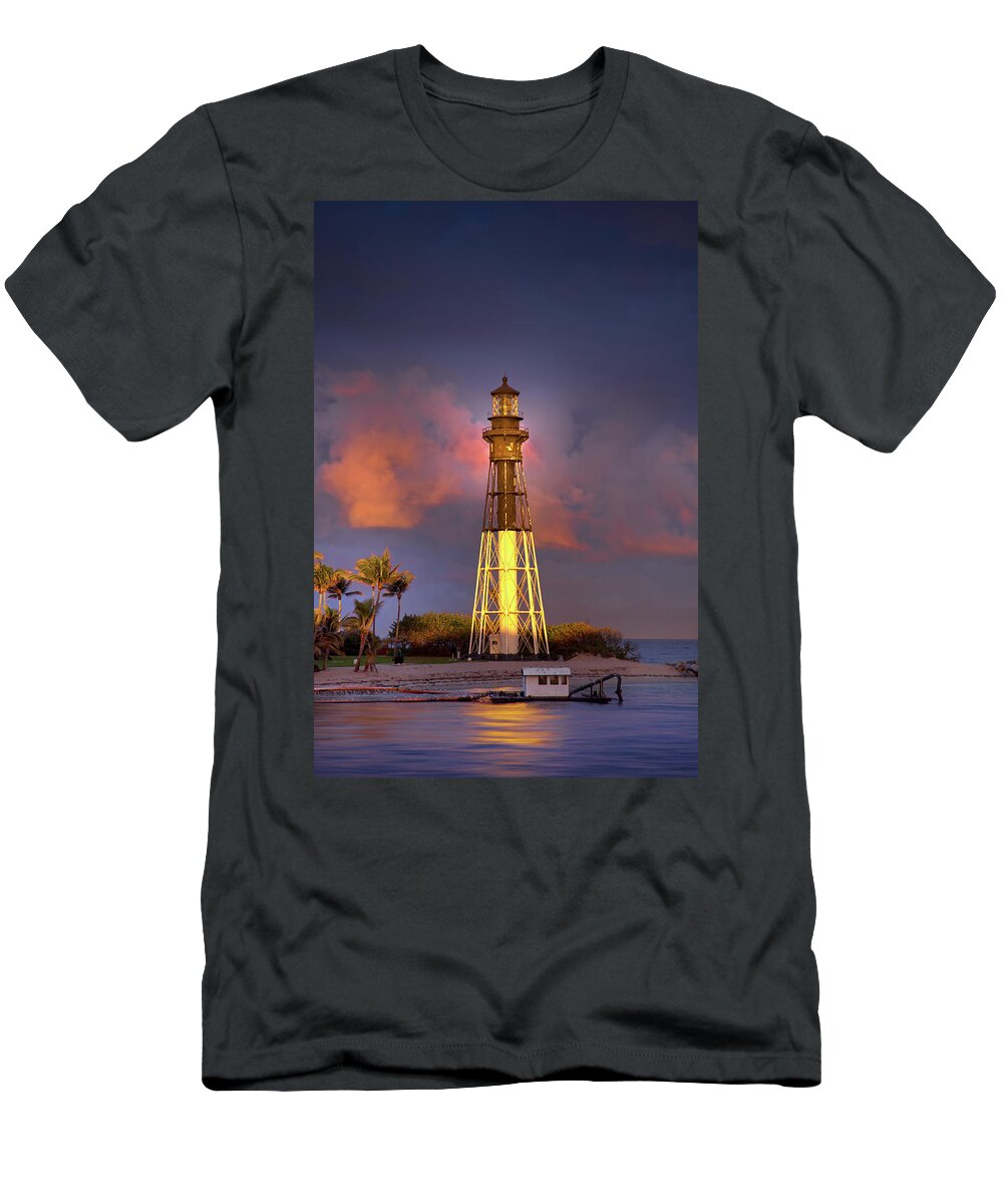 Lighthouse T-Shirt featuring the photograph Lighthouse Sunset by Mark Andrew Thomas