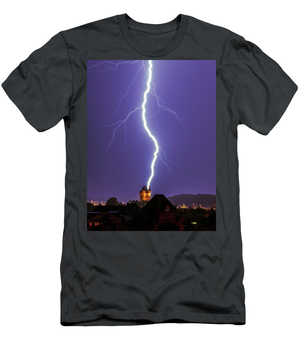 Lightning T-Shirt featuring the photograph Lightning Strike by Marc Braner