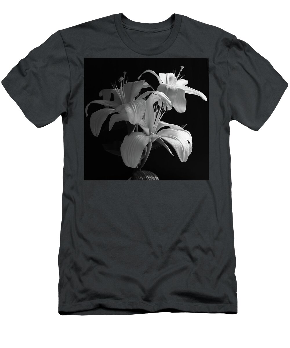 Lily T-Shirt featuring the photograph Lily Black and White by Jeff Townsend