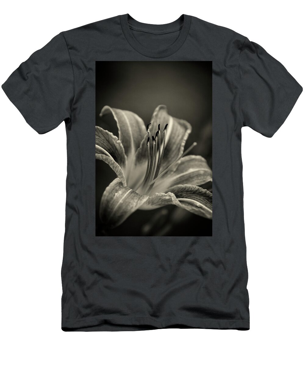 Lily T-Shirt featuring the photograph Lily In Sepia by Greg and Chrystal Mimbs