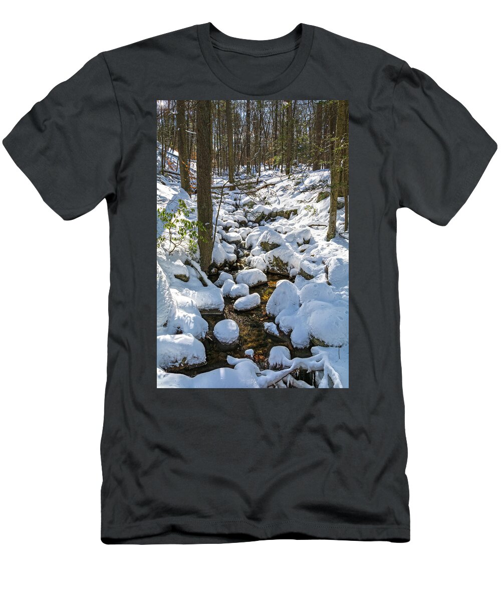 Snow T-Shirt featuring the photograph Lily Pads Of Snow by Angelo Marcialis