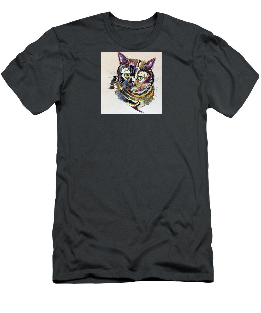 Cat Painting T-Shirt featuring the painting Lincoln by Bob Coonts
