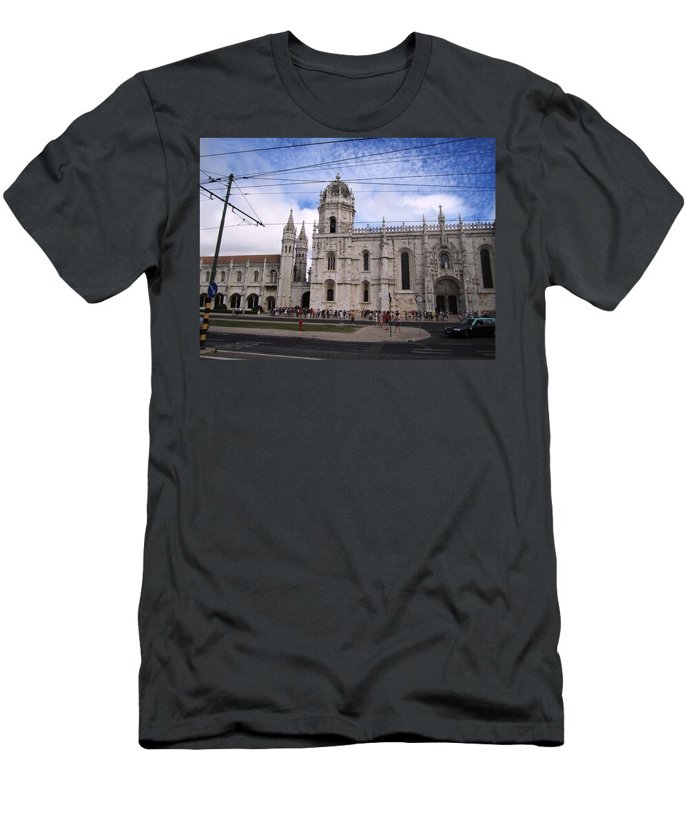 Lisbon T-Shirt featuring the photograph Lisbon Jeronimo Monastery Portugal by John Shiron