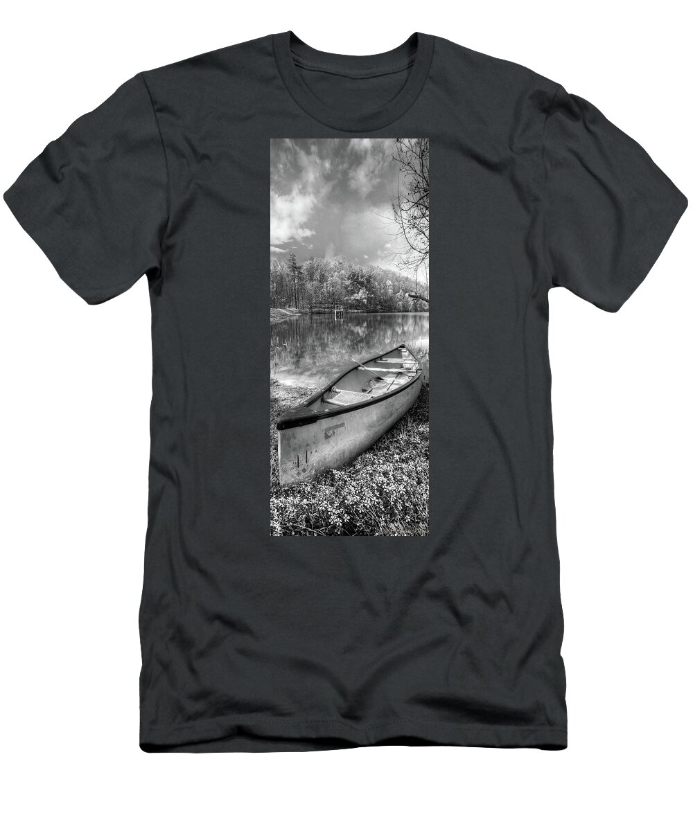 Appalachia T-Shirt featuring the photograph Little Bit of Heaven Black and White Panorama by Debra and Dave Vanderlaan