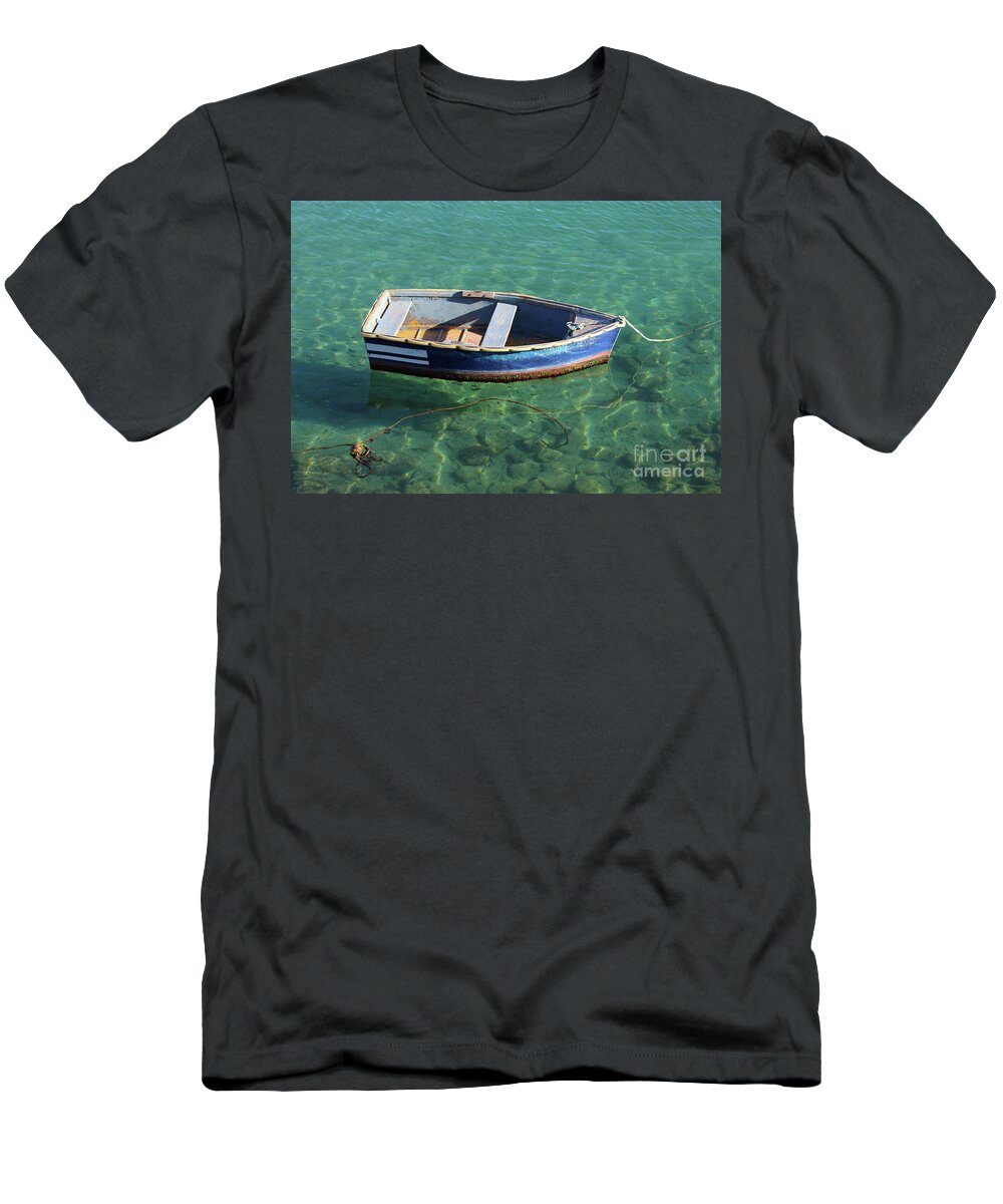 Blue T-Shirt featuring the photograph Little Blue Boat by Eddie Barron