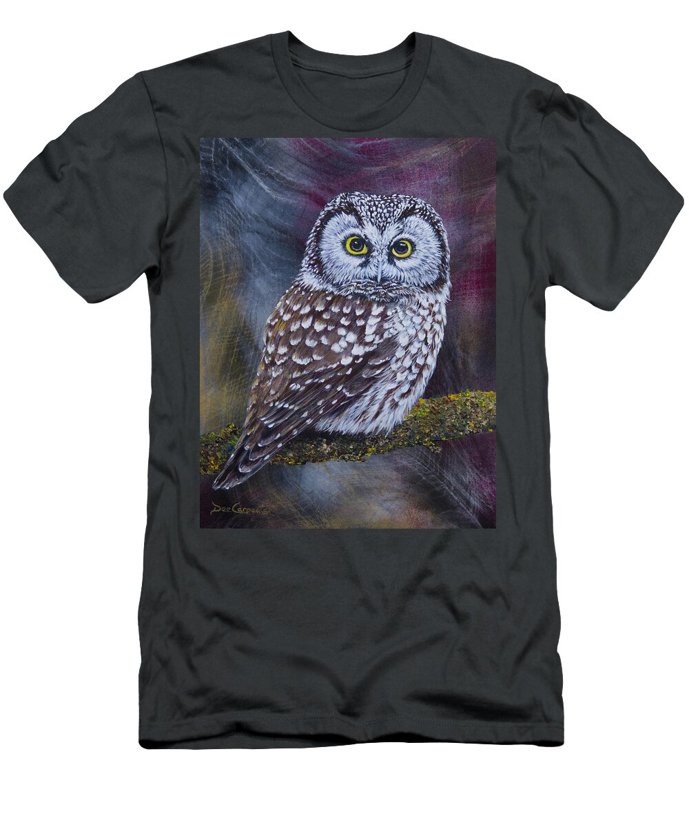 Boreal T-Shirt featuring the Little Boreal Owl by Dee Carpenter