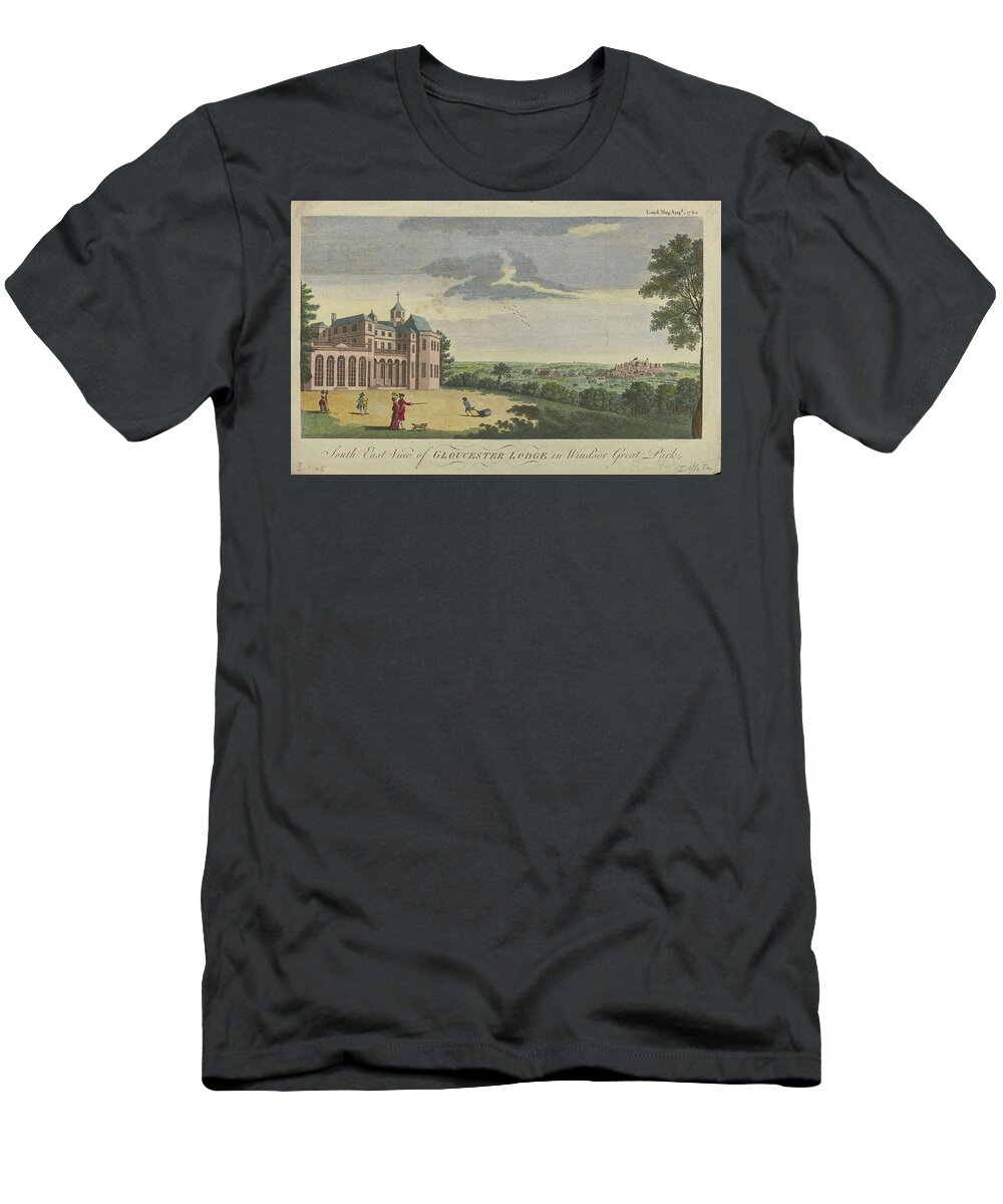Nature T-Shirt featuring the painting London Magazine, London South East View of Gloucester Lodge in Windsor Great Park published Aug 1780 by Artistic Rifki