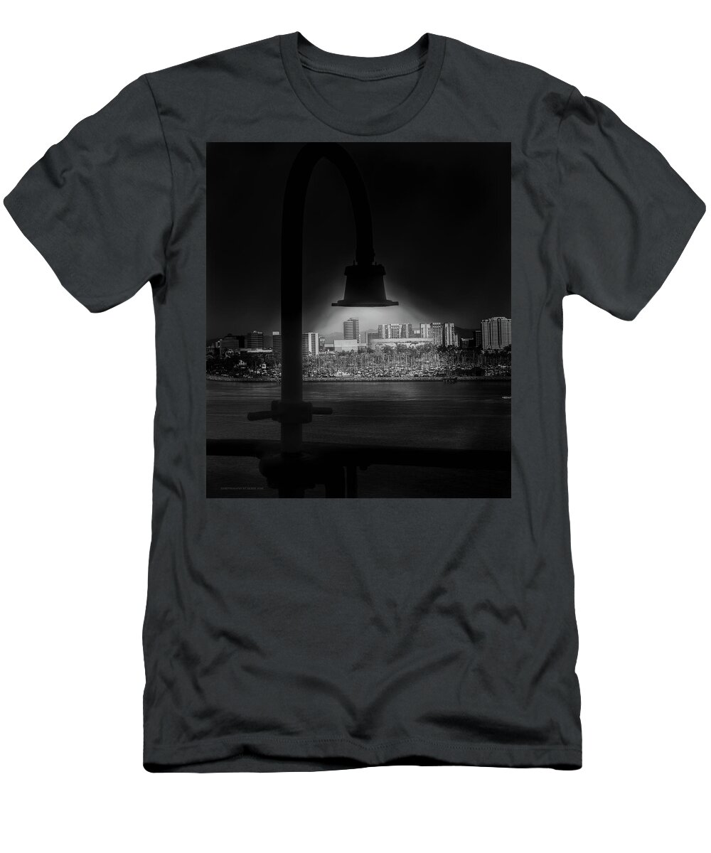 #longbeach #noir T-Shirt featuring the photograph Long Beach Noir by Denise Dube