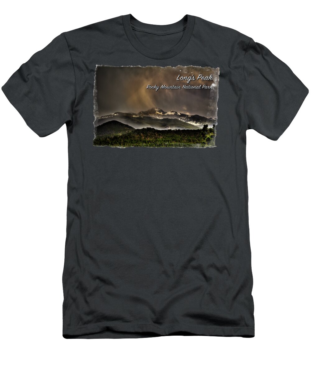 Colorado T-Shirt featuring the photograph Long's Peak in Haze by Roger Passman