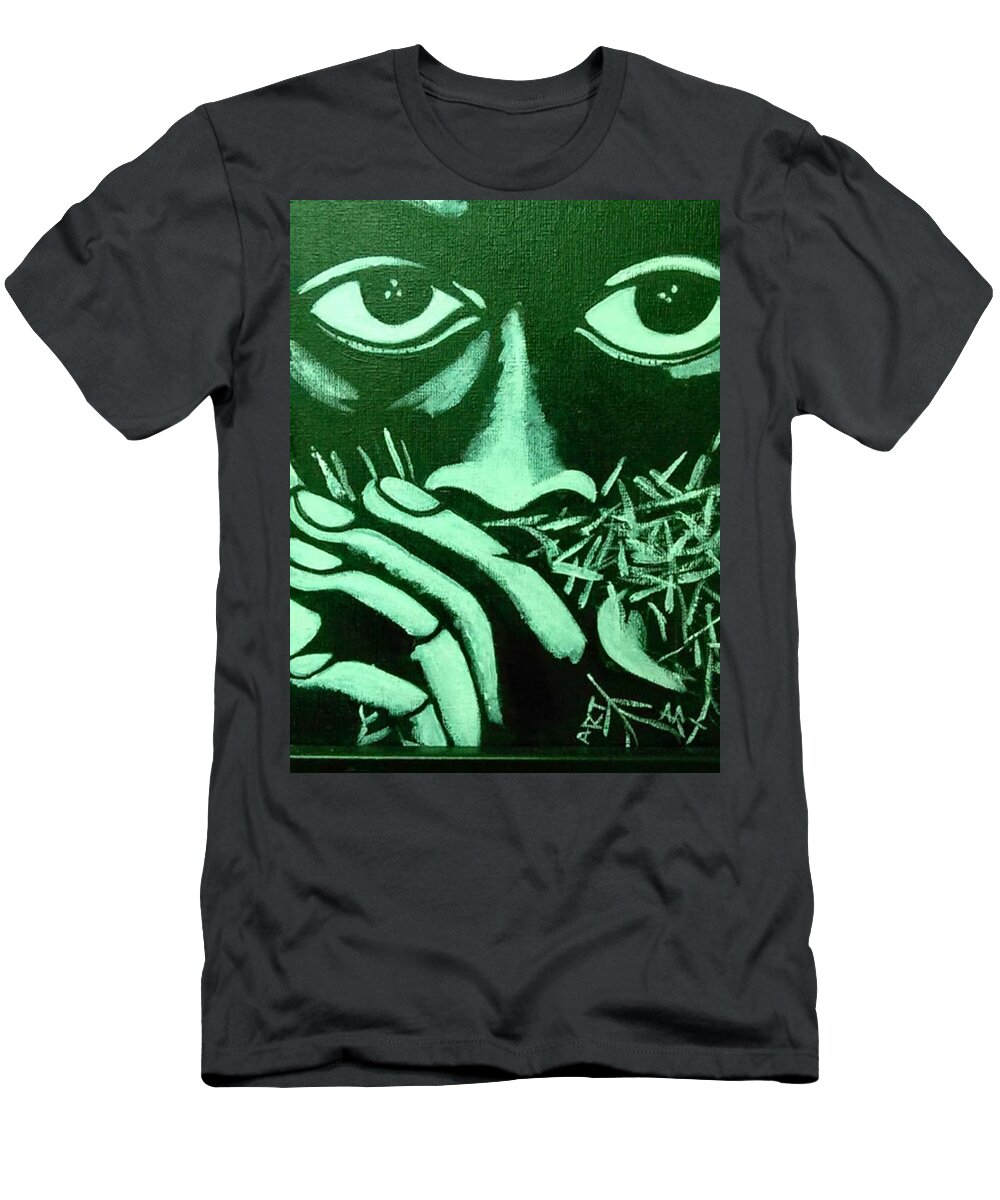 Acrylic T-Shirt featuring the painting Look into my Soul by Arthur Jenkins