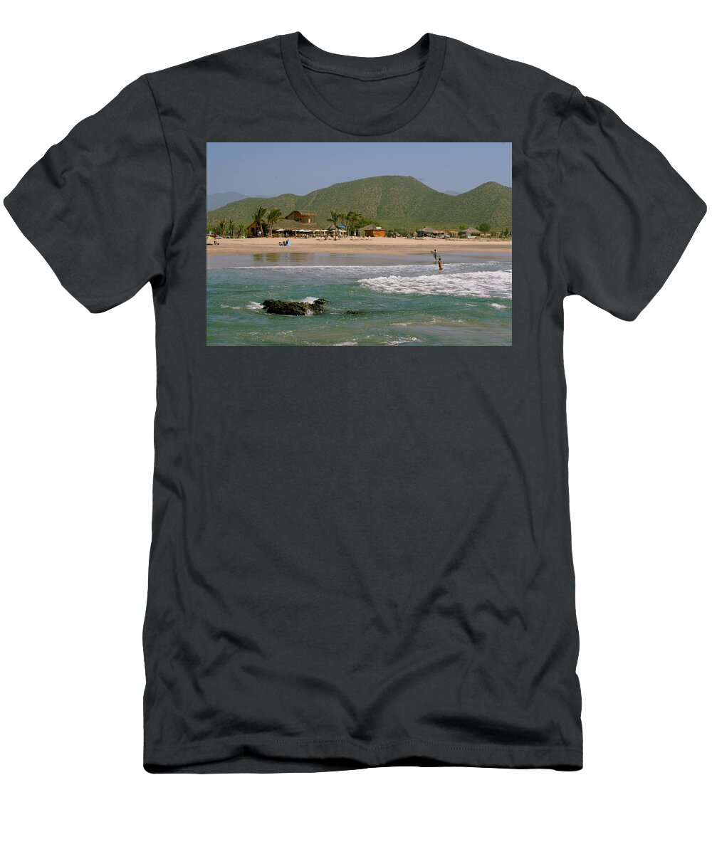 Pacific T-Shirt featuring the photograph Los Cerritos Beach by Robert McKinstry