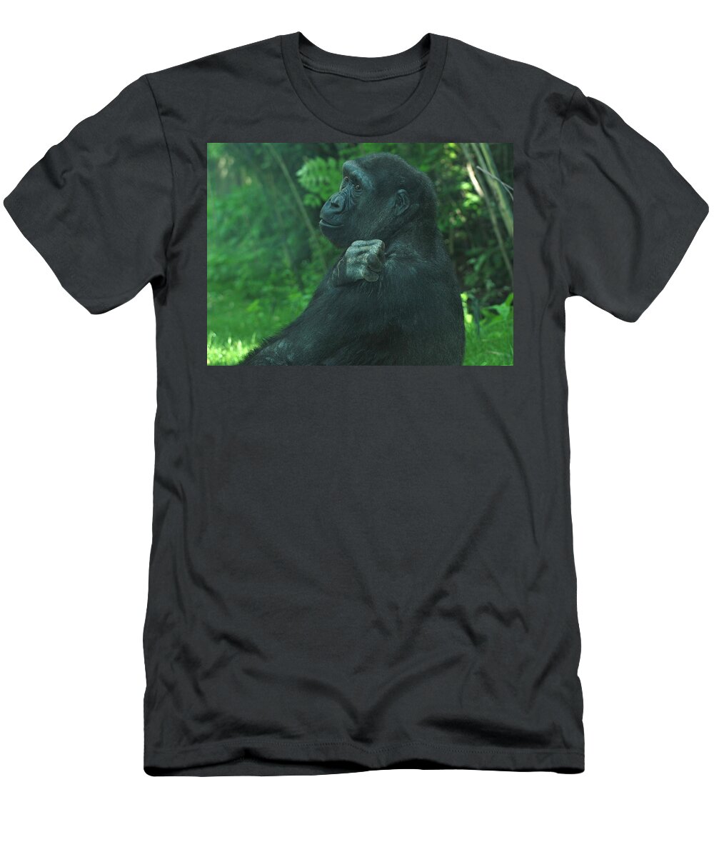 Gorilla T-Shirt featuring the photograph Lost in Thought by Richard Bryce and Family
