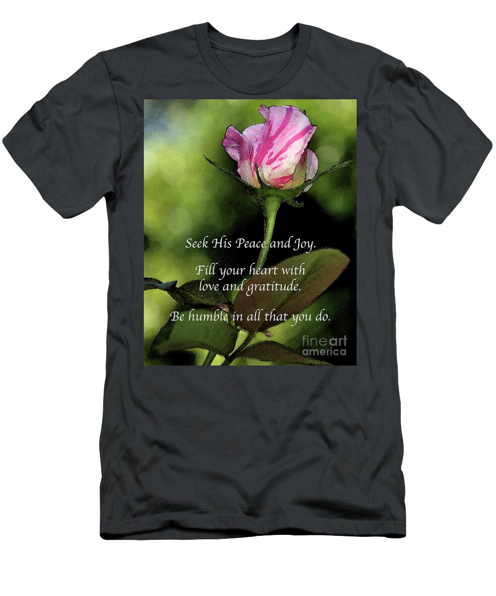Botanical T-Shirt featuring the digital art Love And Gratitude by Kirt Tisdale