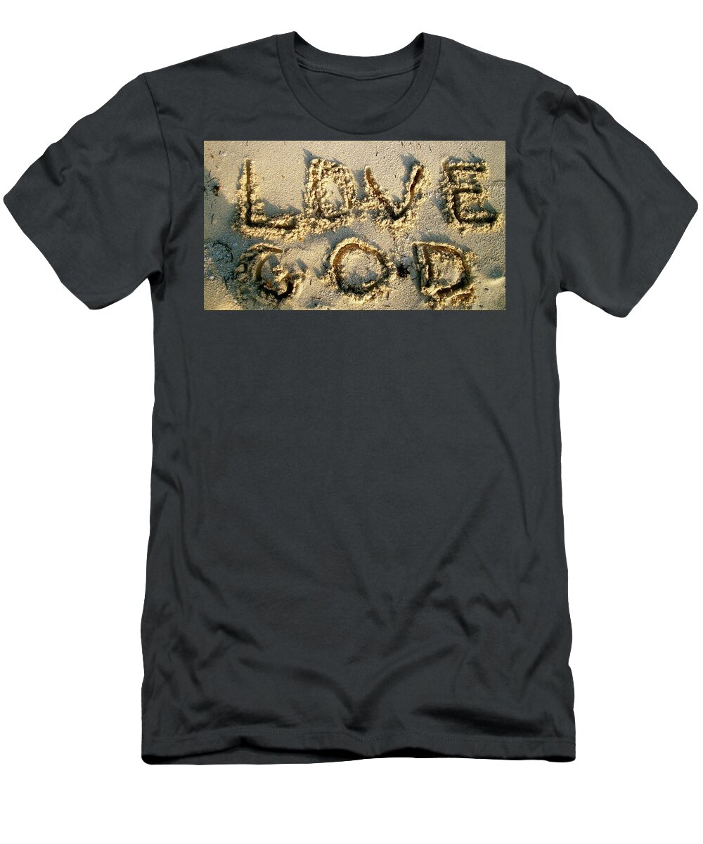 Sand T-Shirt featuring the photograph Love God by Michelle Gilmore