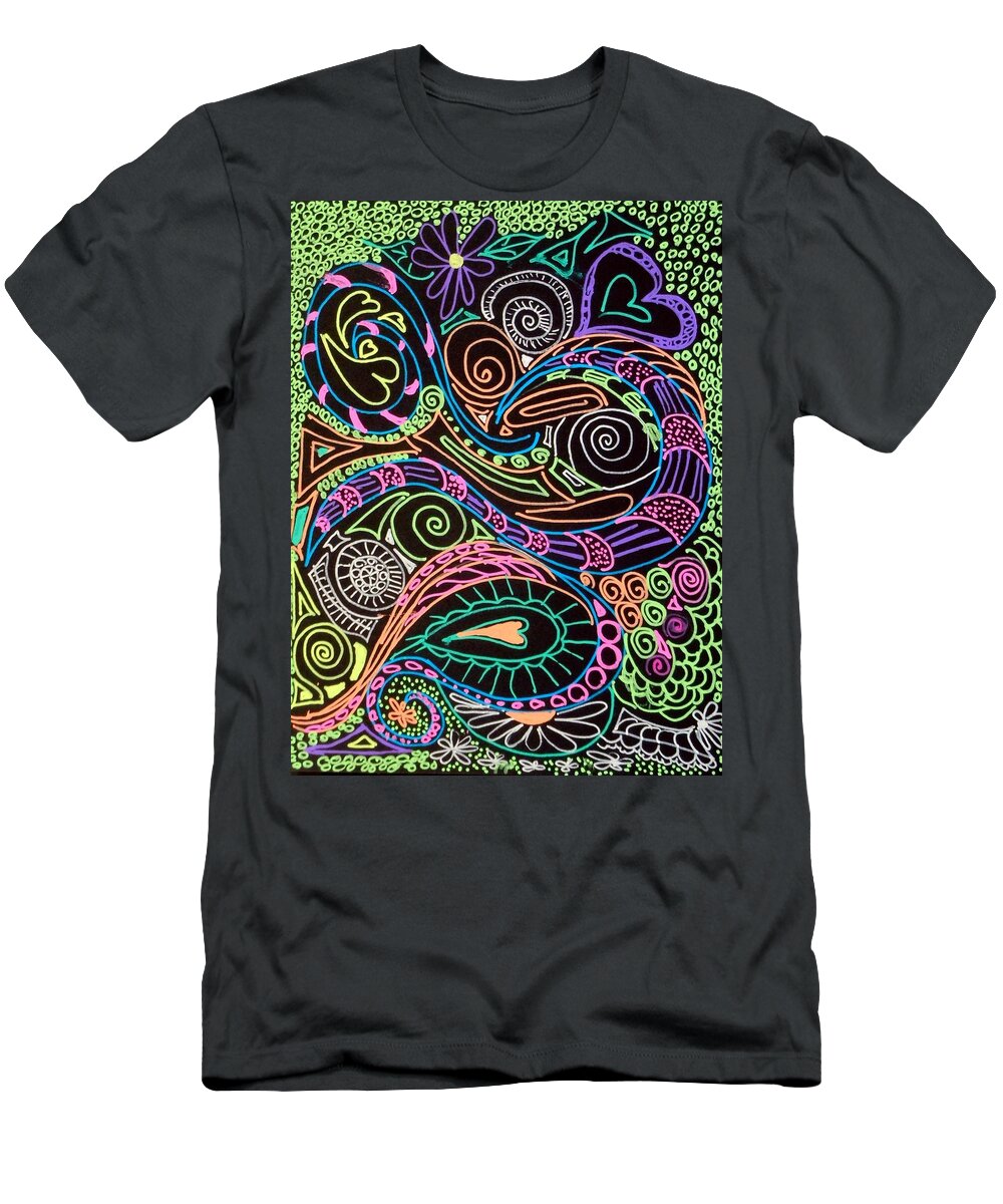 Impressionism T-Shirt featuring the drawing Love, Love, Love 2 by Jewell McChesney