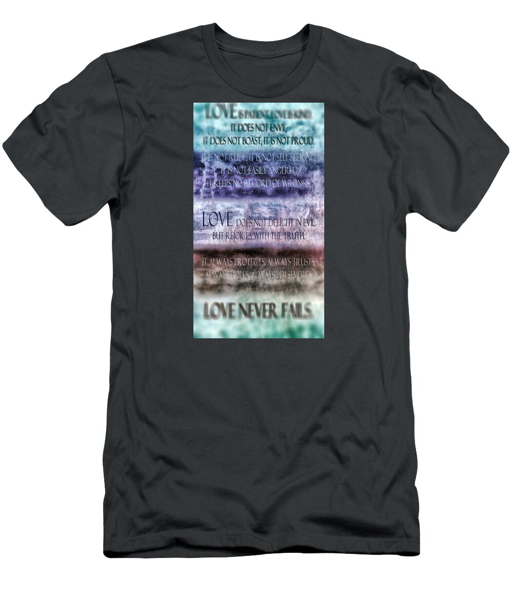 Love T-Shirt featuring the digital art Love Rejoices With The Truth by Angelina Tamez