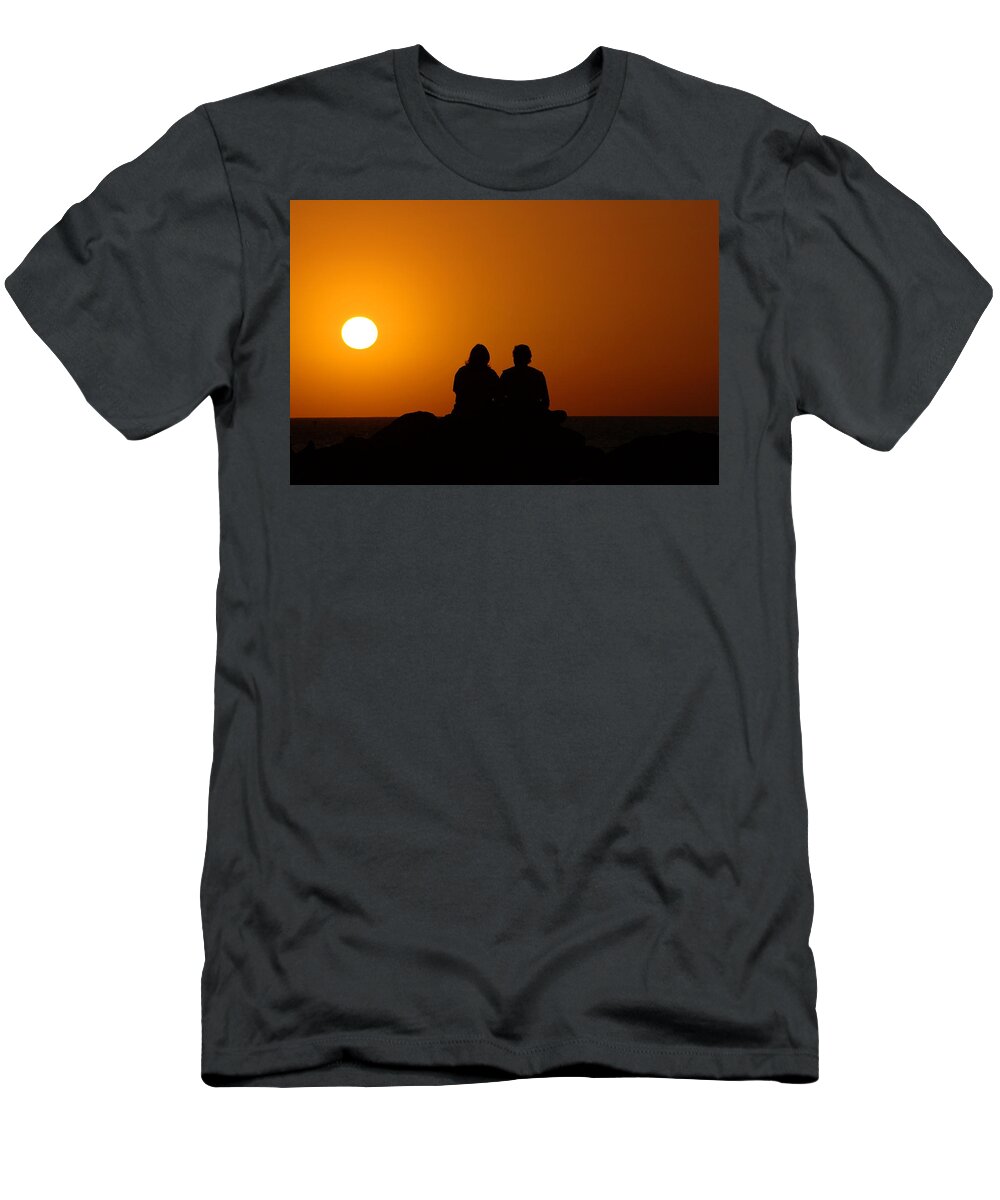 Sunset T-Shirt featuring the photograph Lovers at Sunset by Susanne Van Hulst