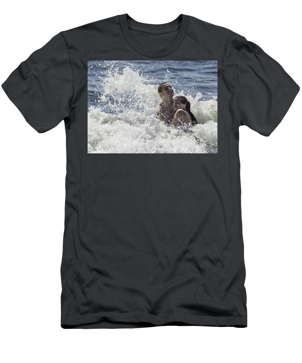 Original T-Shirt featuring the photograph Lovers in the Surf by WAZgriffin Digital