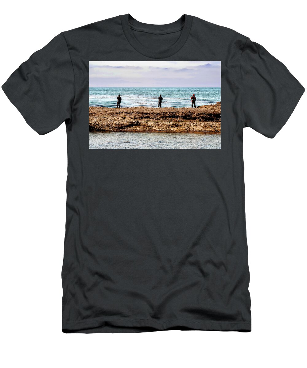 Fishing T-Shirt featuring the photograph Low Tide Fishing by Joseph Hollingsworth