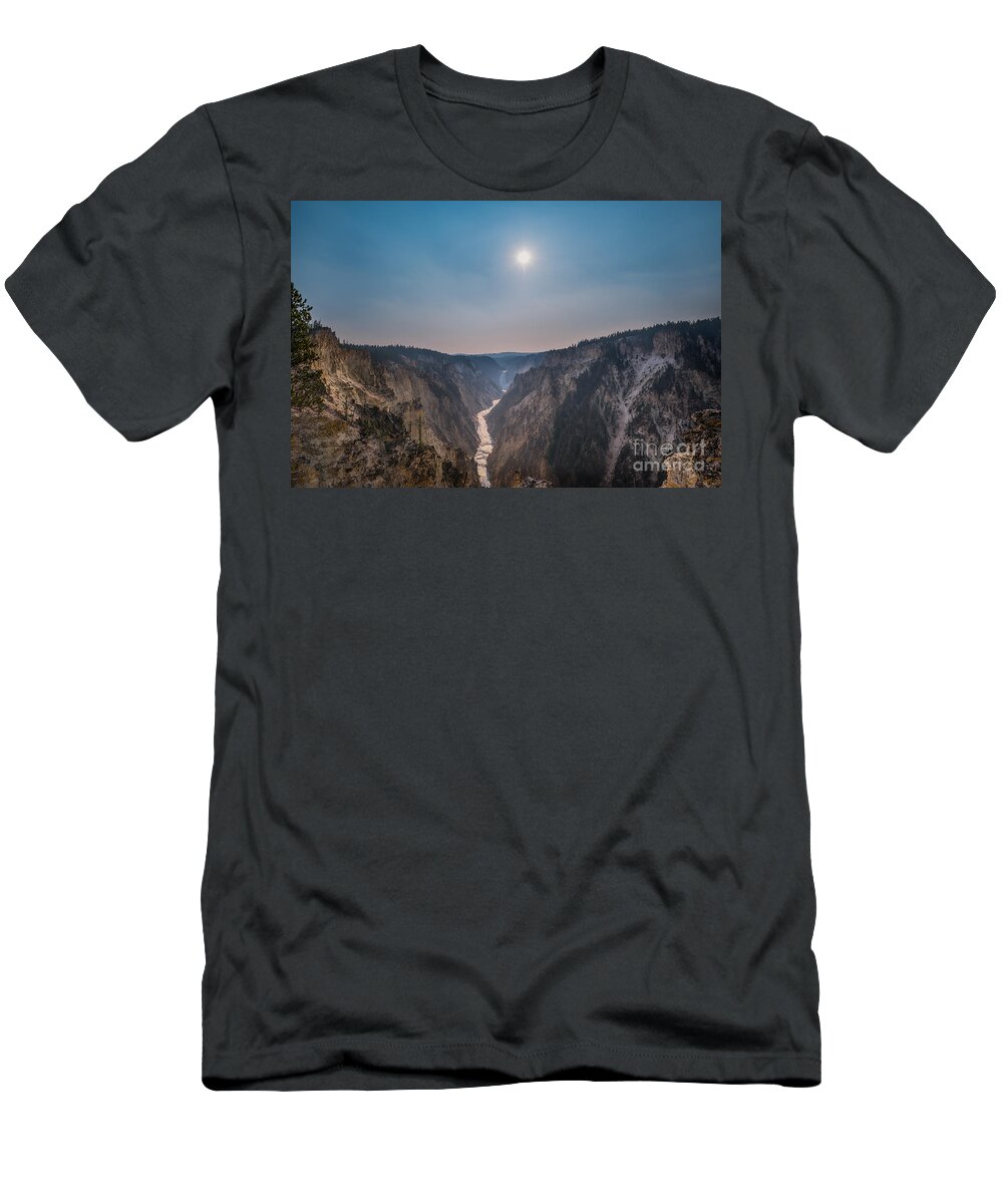 Yellowstone T-Shirt featuring the photograph Lower Falls at Artist Point by Michael Ver Sprill