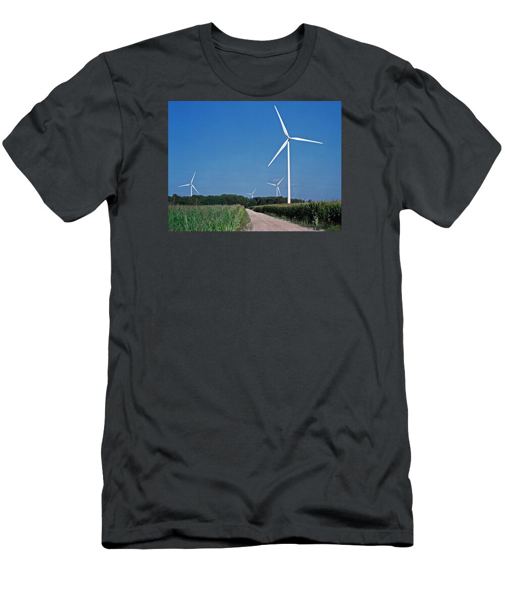 Ludington Wind Farm T-Shirt featuring the photograph Ludington Wind Farm by Kris Rasmusson