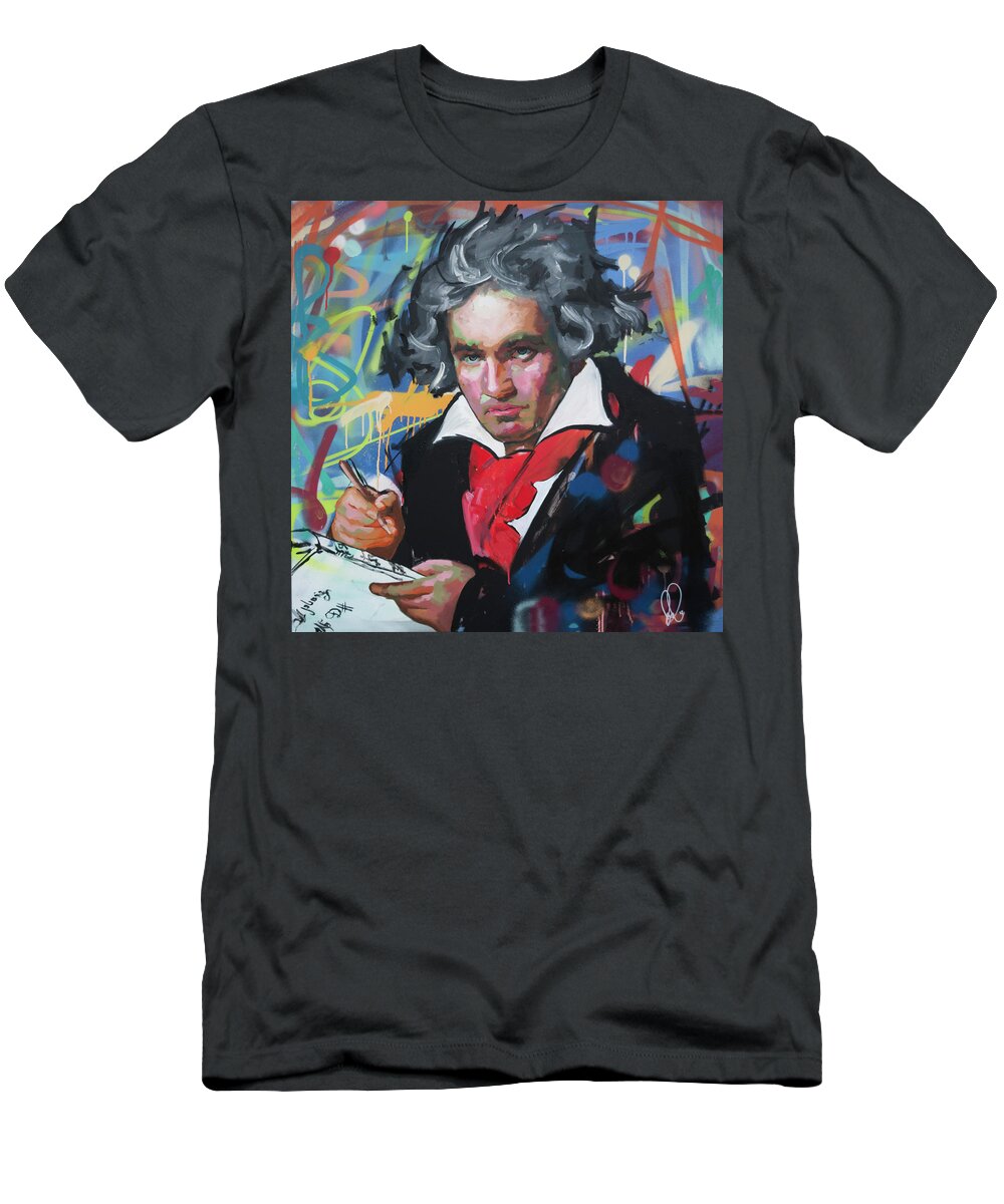 Ludwig Van Beethoven T-Shirt featuring the painting Ludwig van Beethoven by Richard Day