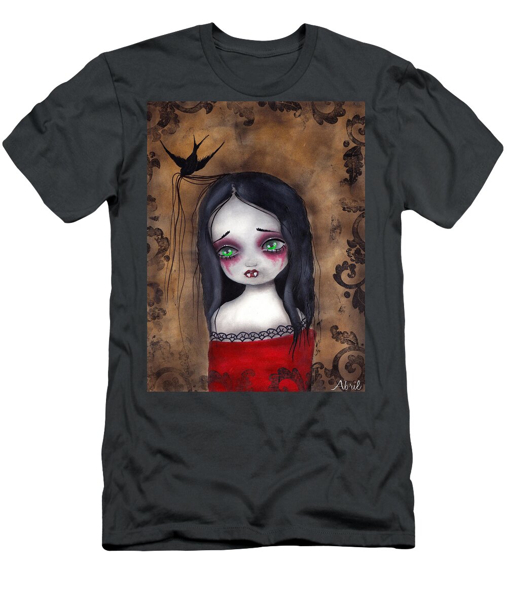 Gothic T-Shirt featuring the painting Luzie by Abril Andrade
