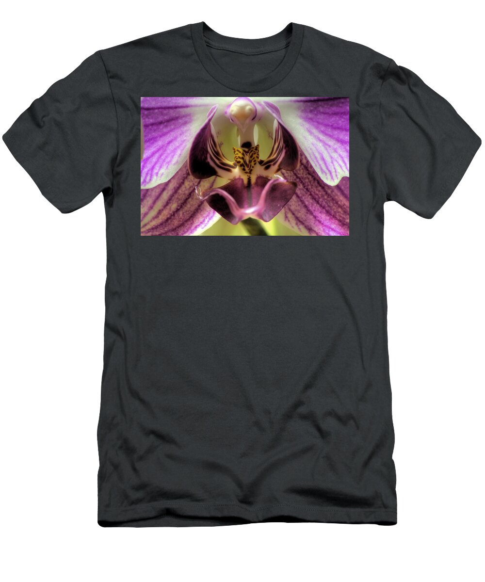 Hdr T-Shirt featuring the photograph Macro Orchid by Brad Granger