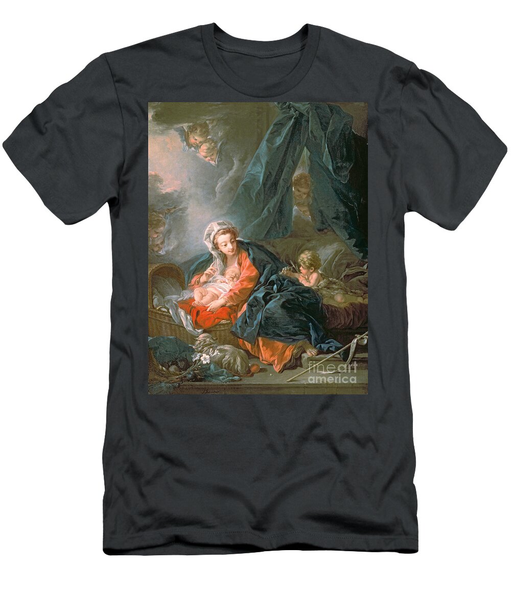 Madonna T-Shirt featuring the painting Madonna and Child by Francois Boucher