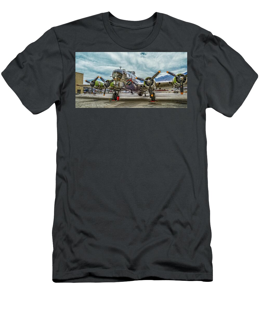 B17 Bomber T-Shirt featuring the photograph Madras Maiden B-17 Bomber by Sandra Selle Rodriguez