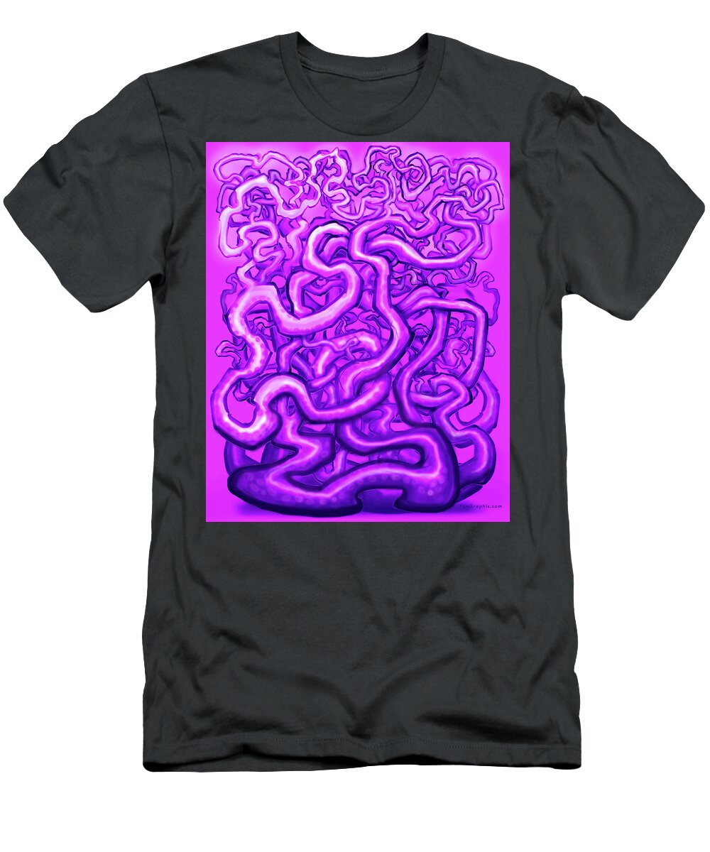 Surreal T-Shirt featuring the digital art Magenta Vines by Kevin Middleton