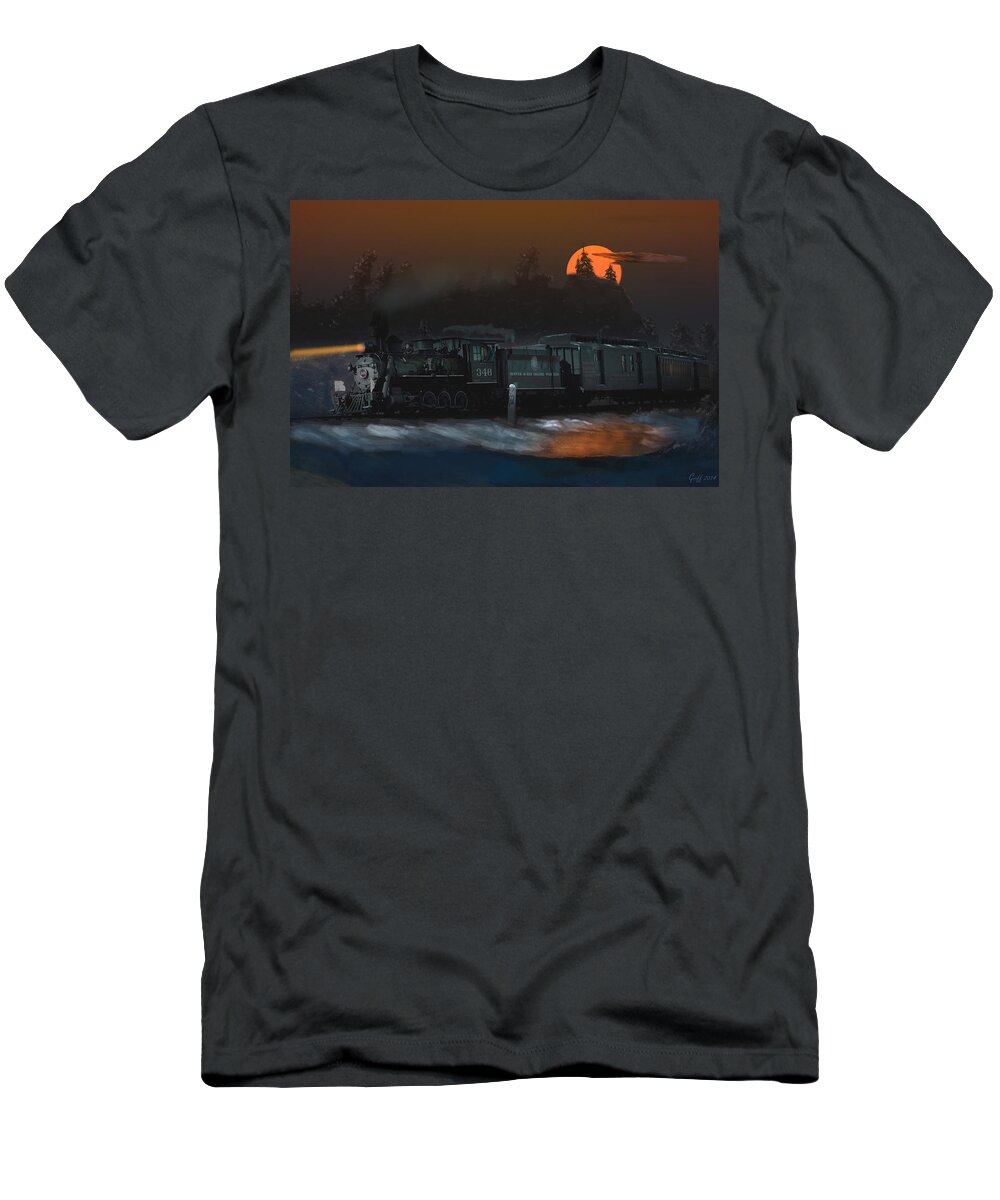Trains T-Shirt featuring the digital art The Last Mile Before Home by J Griff Griffin