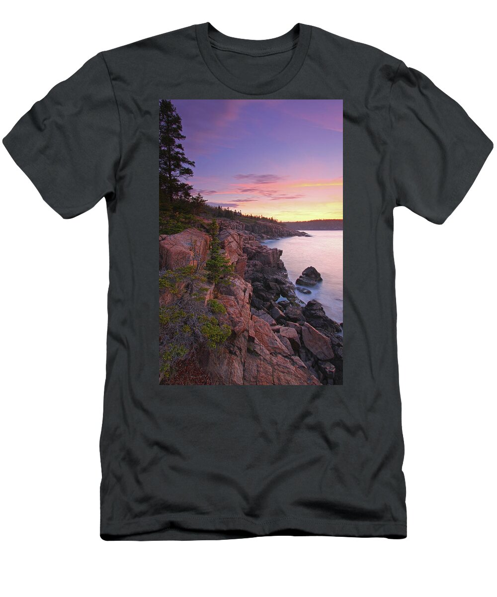 New Day T-Shirt featuring the photograph Maine Acadia National Park Seascape Photography by Juergen Roth