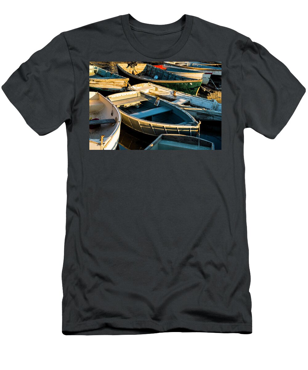Maine T-Shirt featuring the photograph Maine Boats at Sunset by Ranjay Mitra