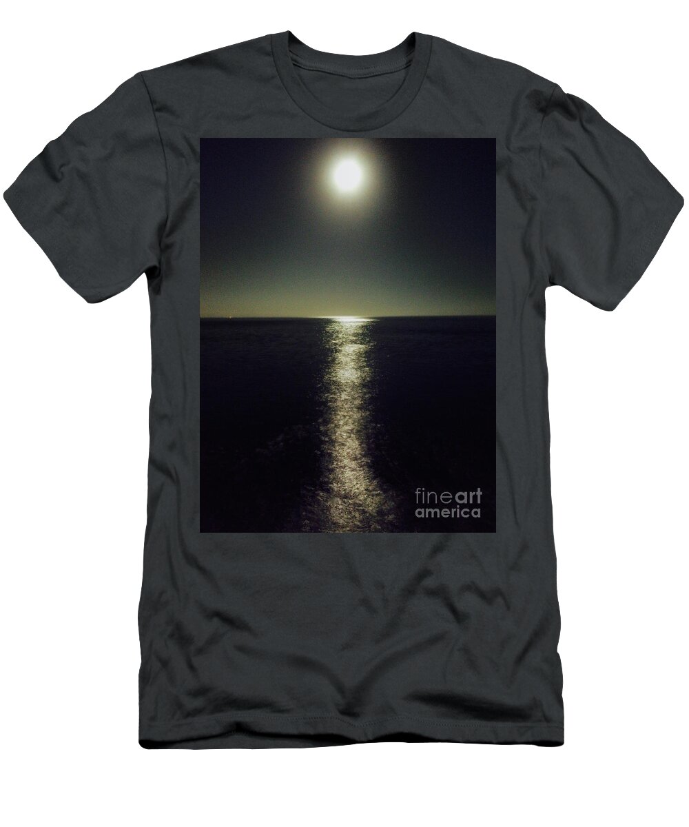 Moon T-Shirt featuring the photograph Malibu Moon by Maureen J Haldeman