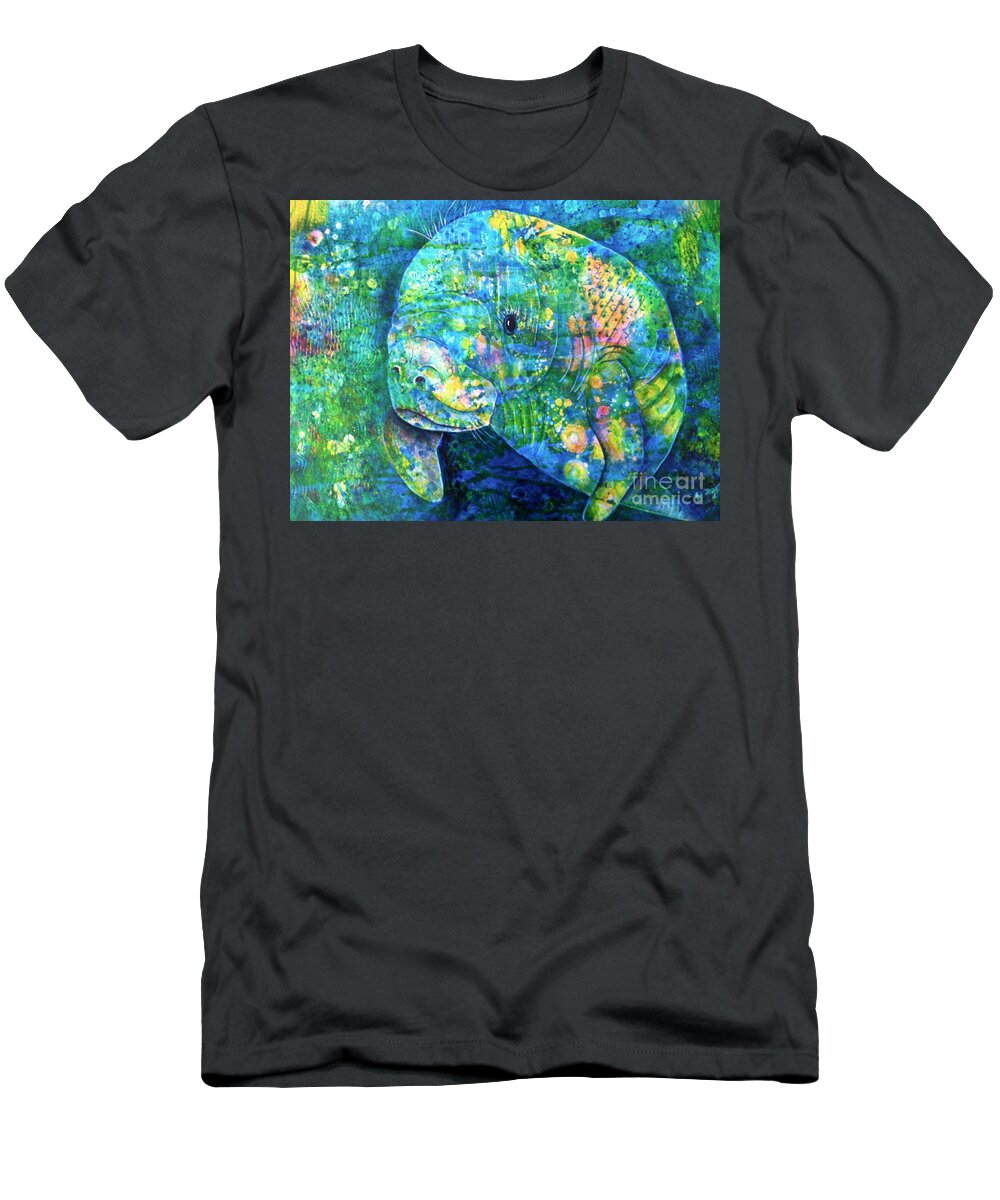 Manatee T-Shirt featuring the painting Manatee by Midge Pippel
