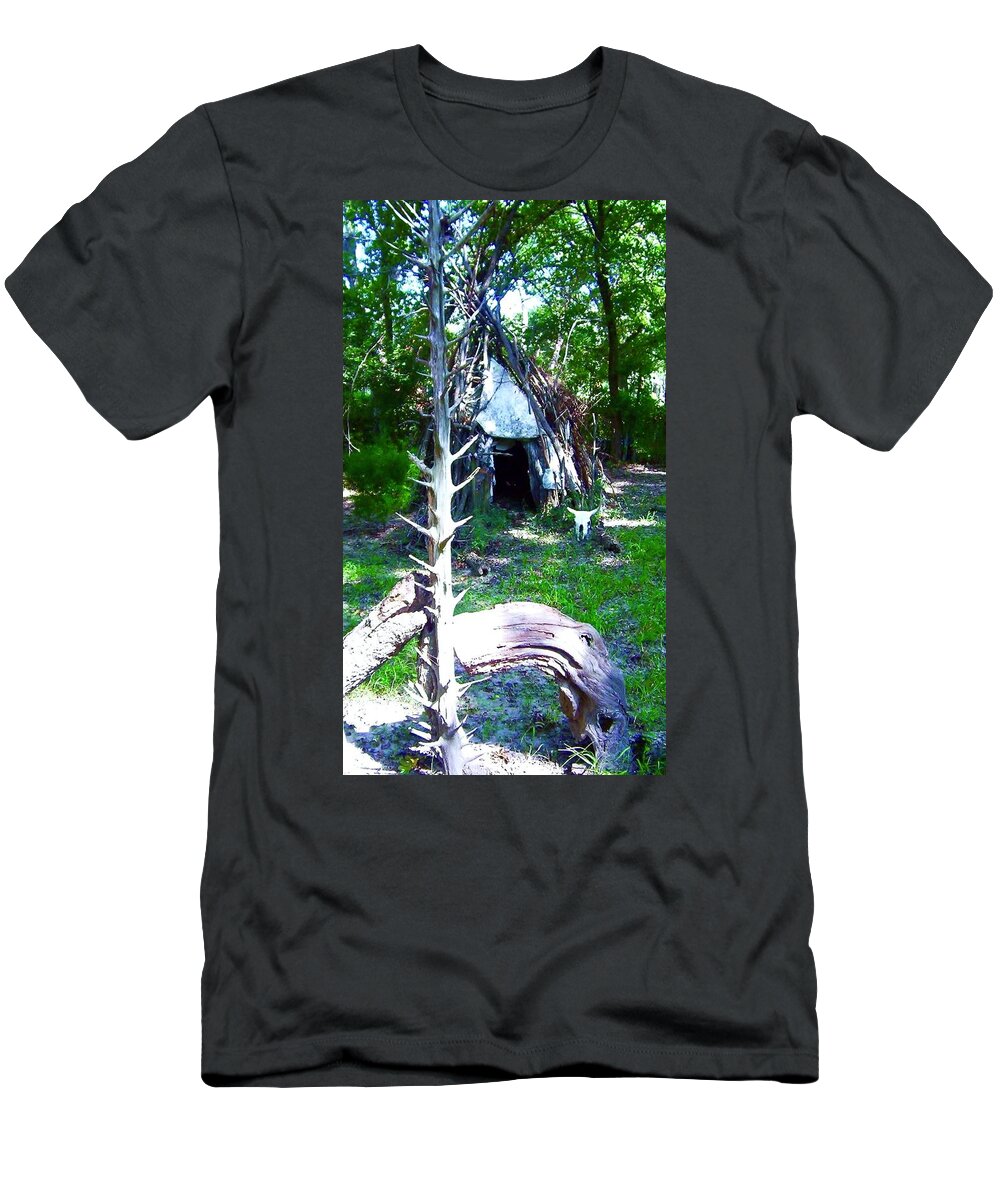 Native American; Sacred T-Shirt featuring the digital art Many Journies by Kicking Bear Productions