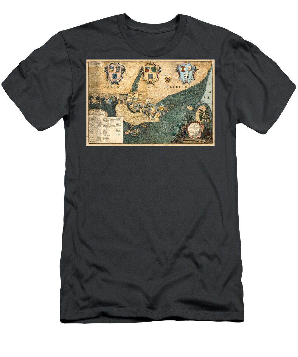 Map Of Guyana T-Shirt featuring the photograph Map Of Guyana 1725 by Andrew Fare