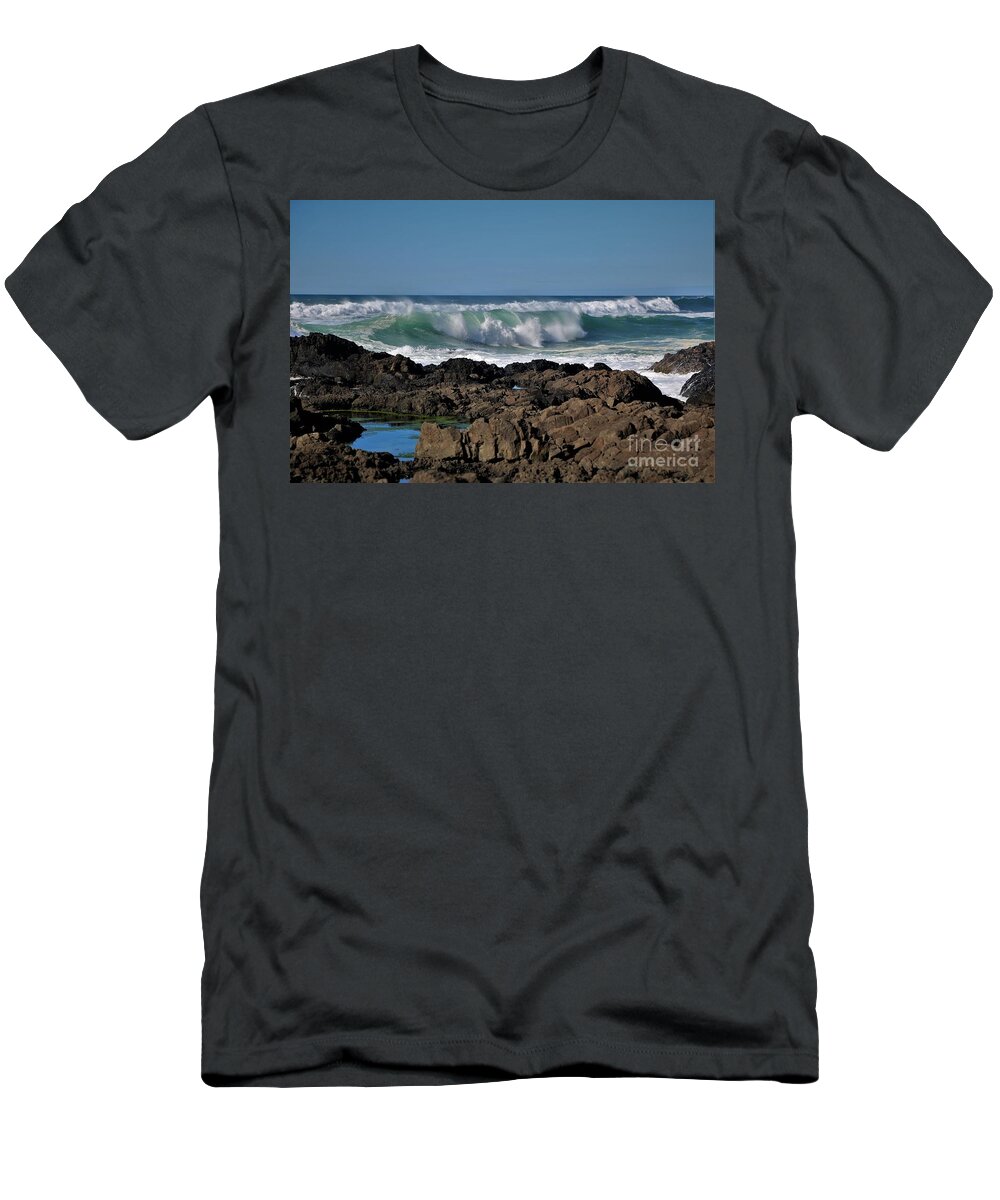Waves T-Shirt featuring the photograph March breakers by Sheila Ping