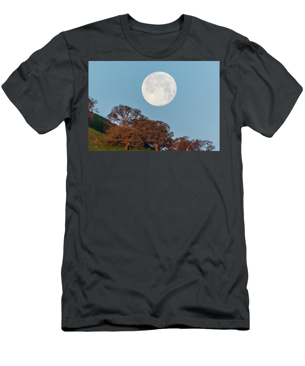 Landscape T-Shirt featuring the photograph March Moonset by Marc Crumpler